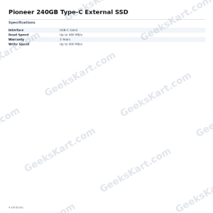 Pioneer 240GB Type-C External SSD