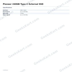 Pioneer 240GB Type-C External SSD