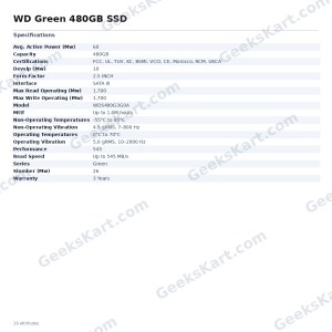WD Green 480GB SSD