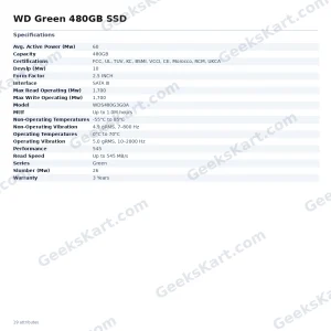 WD Green 480GB SSD