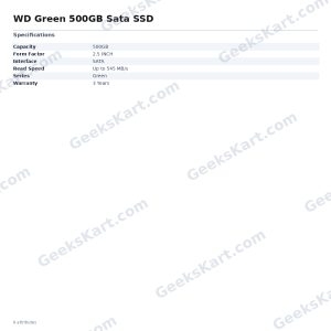 WD Green 500GB Sata SSD