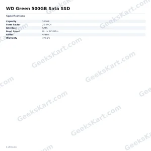 WD Green 500GB Sata SSD