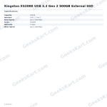 Kingston XS2000 USB 3.2 Gen 2 500GB External SSD