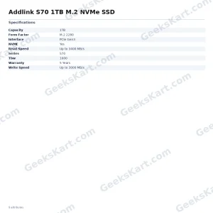 Addlink S70 1TB M.2 NVMe SSD