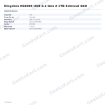 Kingston XS2000 USB 3.2 Gen 2 1TB External SSD