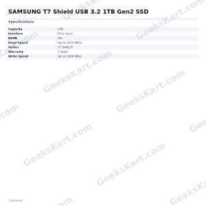 SAMSUNG T7 Shield USB 3.2 1TB Gen2 SSD
