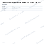 Kingston Dual Portable USB Type A and Type C 2TB SSD