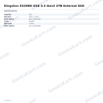 Kingston XS2000 USB 3.2 Gen2 2TB External SSD