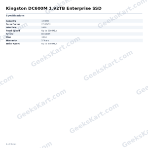 Kingston DC600M 1.92TB Enterprise SSD