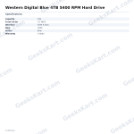 Western Digital Blue 4TB 5400 RPM Hard Drive