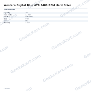 Western Digital Blue 4TB 5400 RPM Hard Drive