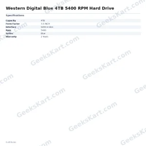 Western Digital Blue 4TB 5400 RPM Hard Drive