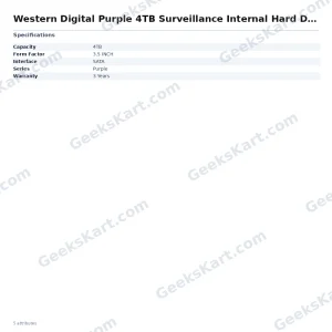 Western Digital Purple 4TB Surveillance Internal Hard Drive