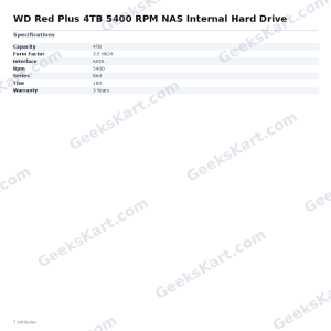 WD Red Plus 4TB 5400 RPM NAS Internal Hard Drive