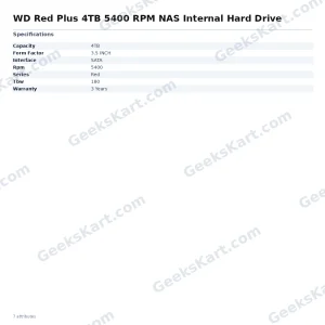 WD Red Plus 4TB 5400 RPM NAS Internal Hard Drive