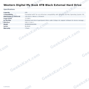 Western Digital My Book 6TB Black External Hard Drive