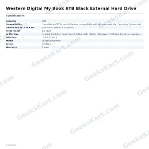 Western Digital My Book 6TB Black External Hard Drive