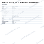 Asus RTX 3050 LP BRK OC 6GB GDDR6 Graphics Card