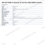 MSI RTX 5060 Ti Shadow 2X OC Plus 8GB GDDR7 Graphics Card