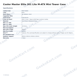 Cooler Master Elite 301 Lite M-ATX Mini Tower Case