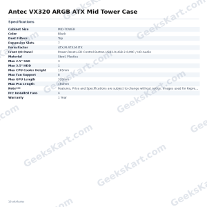 Antec VX320 ARGB ATX Mid Tower Case