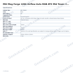 MSI Mag Forge 130A Airflow Auto RGB ATX Mid Tower Case