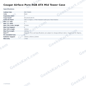 Cougar Airface Pure RGB ATX Mid Tower Case
