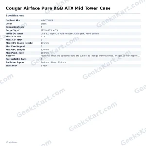 Cougar Airface Pure RGB ATX Mid Tower Case