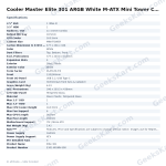 Cooler Master Elite 301 ARGB White M-ATX Mini Tower Case