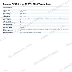 Cougar FV150 Mini M-ATX Mini Tower Case