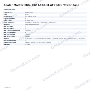 Cooler Master Elite 302 ARGB M-ATX Mini Tower Case