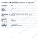 Ant Esports Crystal ARGB White E-ATX Mid Tower Case