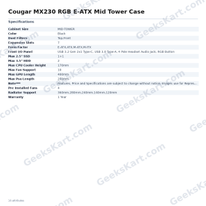 Cougar MX230 RGB E-ATX Mid Tower Case