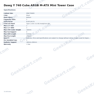 Dawg Y 740 Cube ARGB M-ATX Mini Tower Case