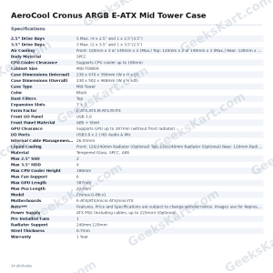 AeroCool Cronus ARGB E-ATX Mid Tower Case