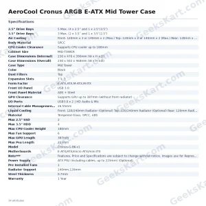 AeroCool Cronus ARGB E-ATX Mid Tower Case