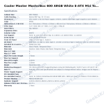 Cooler Master MasterBox 600 ARGB White E-ATX Mid Tower Case
