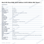 Nzxt H5 Flow RGB 2024 Edition E-ATX White Mid Tower Case