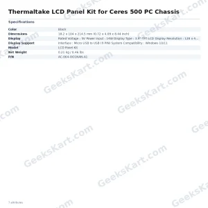 Thermaltake LCD Panel Kit for Ceres 500 PC Chassis