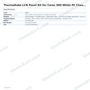 Thermaltake LCD Panel Kit for Ceres 500 White PC Chassis