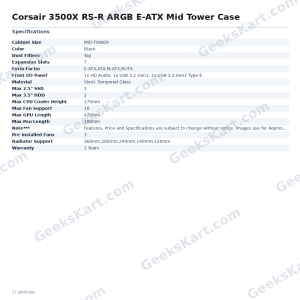 Corsair 3500X RS-R ARGB E-ATX Mid Tower Case