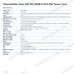 Thermaltake View 300 MX ARGB E-ATX Mid Tower Case