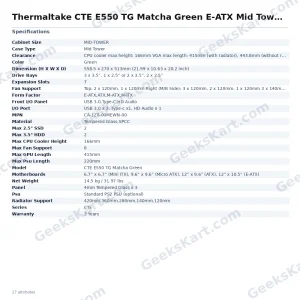Thermaltake CTE E550 TG Matcha Green E-ATX Mid Tower Case