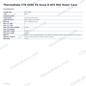 Thermaltake CTE E550 TG Snow E-ATX Mid Tower Case