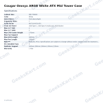 Cougar Omnyx ARGB White ATX Mid Tower Case