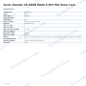 Arctic Xtender VG ARGB White E-ATX Mid Tower Case