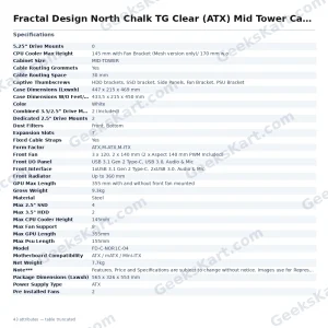 Fractal Design North Chalk TG Clear (ATX) Mid Tower Cabinet (White)