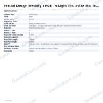 Fractal Design Meshify 3 RGB TG Light Tint E-ATX Mid Tower Case