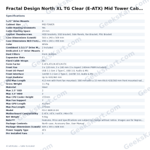 Fractal Design North XL TG Clear (E-ATX) Mid Tower Cabinet (White)