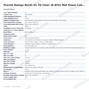 Fractal Design North XL TG Clear (E-ATX) Mid Tower Cabinet (White)